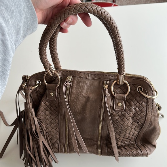 Urban Expressions 15X10 large brown braided tassel purse nwot - Picture 8 of 11